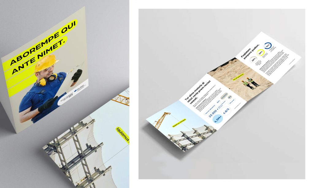 BG BAU Broschüre Print Leporello Bau auf Sicherheit Corporate Design